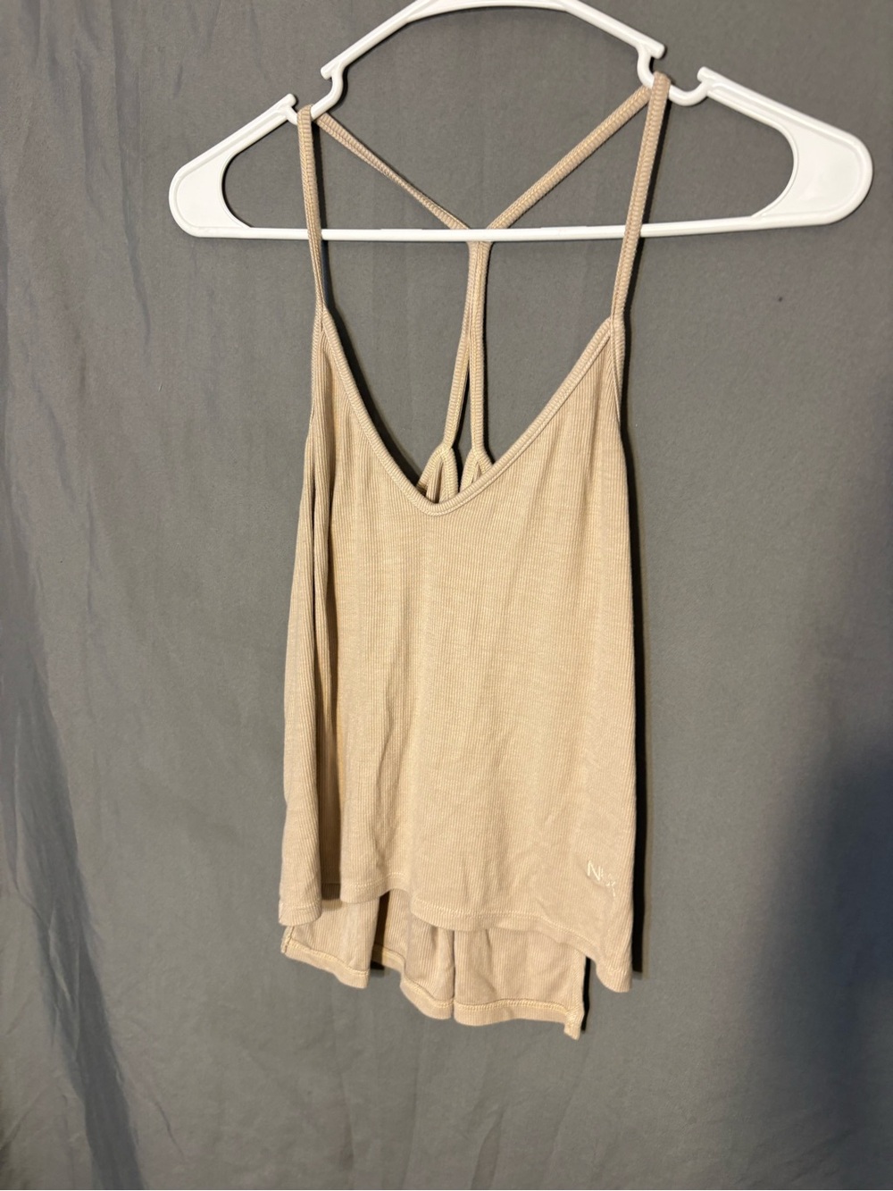 NUX Beige Strappy V-Neck Camisole